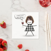 Strichfigur-Mädchen mit Rotem Party Spaß Napkins Serviette (Beispiel)