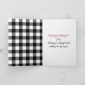 Strichfigur-Mädchen mit Rotwein Belated Geburtstag Karte (Innenseite)