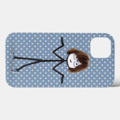 Strichfigur-Mädchen mit Sneakers an Punkten Case-Mate iPhone Hülle (Rückseite (Horizontal))