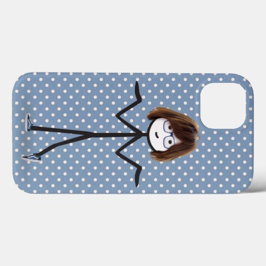 Strichfigur-Mädchen mit Sneakers an Punkten Case-Mate iPhone Hülle (Rückseite (Horizontal))