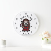 Strichfigur-Mädchen mit Weinglas Große Wanduhr (Zuhause)
