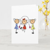 Strichfigur-Mädchen-springendes Seil Karte (Gelbe Blume)