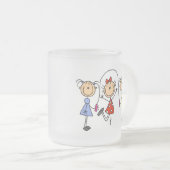 Strichfigur-Mädchen-springendes Seil Mattglastasse (VorderseiteRechts)