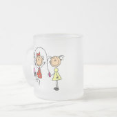 Strichfigur-Mädchen-springendes Seil Mattglastasse (Vorderseite Links)