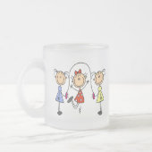 Strichfigur-Mädchen-springendes Seil Mattglastasse (Links)