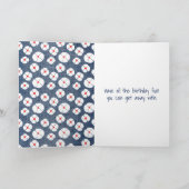 Strichfigur-Mädchen zum Geburtstag mit Red Balloon Karte (Innenseite)