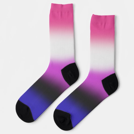 Strichflagge Gradient Genderfluid Socken (Linkes Detail)