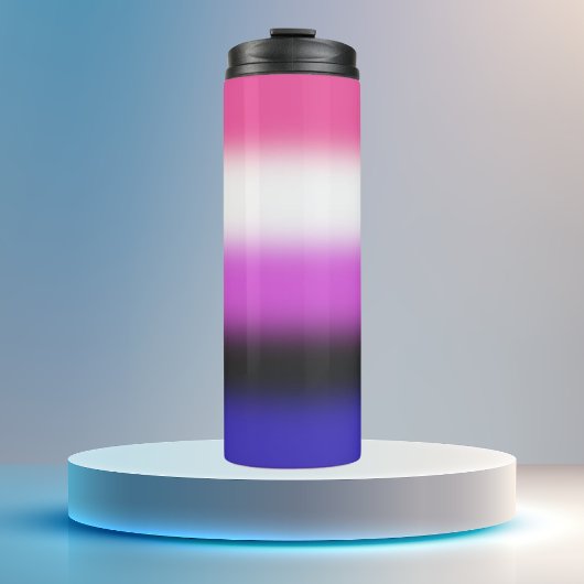 Strichflagge Gradient Genderfluid Thermosbecher
