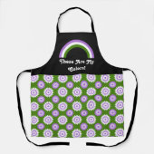 Strichflagge und Regenbogen mit Text Schürze (Vorderseite)