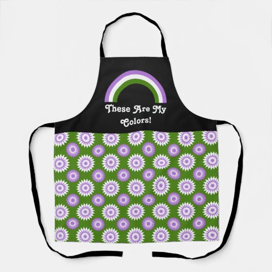 Strichflagge und Regenbogen mit Text Schürze (Vorderseite)