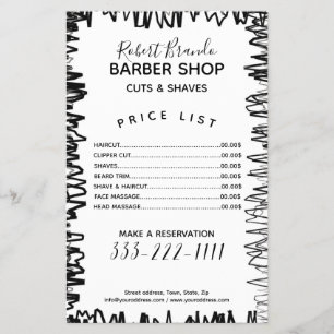 Strichlinienrand Schwarze und Weiße Friseur-Preisl Flyer