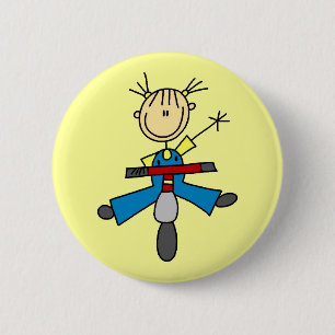 Strichmädchen fährt Roller Button