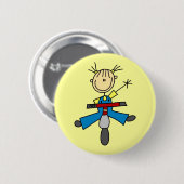 Strichmädchen fährt Roller Button (Vorne & Hinten)