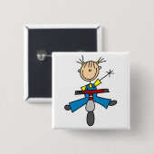 Strichmädchen fährt Roller Button (Vorne & Hinten)