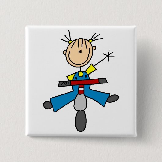 Strichmädchen fährt Roller Button (Vorderseite)