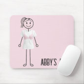 Strichmädchen mit BH mit rosa Band Mousepad (Mit Mouse)
