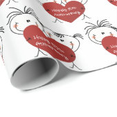 Strichmännchen 50. Geburtstag Geschenkpapier (Rolleneckpunkt)