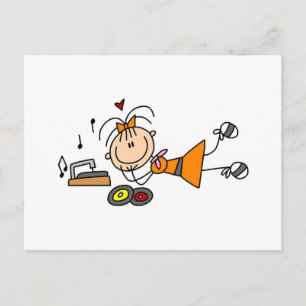 Strichmännchen 50's Girl T - Shirt and Gifts Postkarte