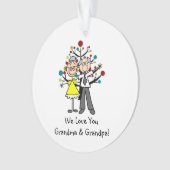 Strichmännchen Ältere Paare Akronylic Ornament (Vorderseite)