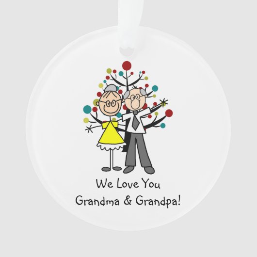 Strichmännchen Ältere Paare Akronylic Ornament (Vorderseite)