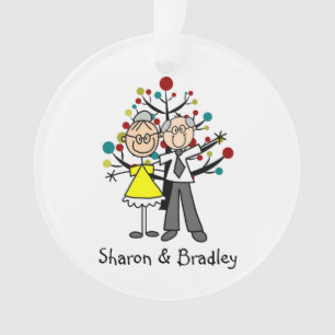 Strichmännchen Ältere Paare Akronylic Ornament