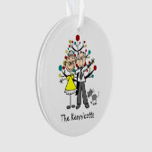 Strichmännchen Ältere Paare, Katze Akrylorische Or Ornament (Vorderseite)