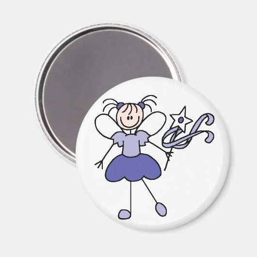 Strichmännchen Angel Lila Magnet (Vorderseite/Rückseite)