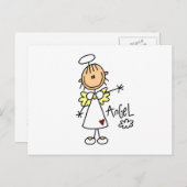 Strichmännchen Angel T - Shirt und Geschenke Postkarte (Vorne/Hinten)