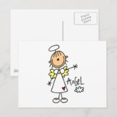 Strichmännchen Angel T - Shirt und Geschenke Postkarte (Vorne/Hinten)