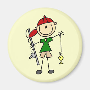 Strichmännchen Angelgestänge und Geschenke Magnet