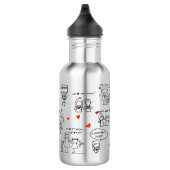 Strichmännchen Art Mother Day Edelstahlflasche (Rechts)