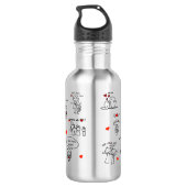 Strichmännchen Art Mother Day Edelstahlflasche (Rückseite)