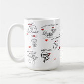 Strichmännchen Art Mother Day Kaffeetasse (Links)
