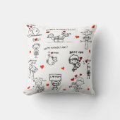 Strichmännchen Art Mother Day Kissen (Vorderseite)