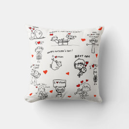 Strichmännchen Art Mother Day Kissen
