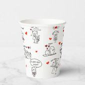 Strichmännchen Art Mother Day Pappbecher (Rechts)