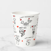 Strichmännchen Art Mother Day Pappbecher (Vorderseite)