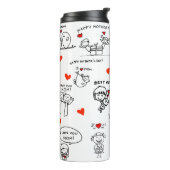 Strichmännchen Art Mother Day Thermosbecher (Nach links gedreht)