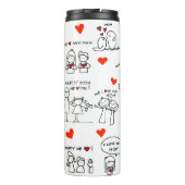 Strichmännchen Art Mother Day Thermosbecher (Rückseite)
