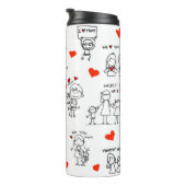 Strichmännchen Art Mother Day Thermosbecher (Nach rechts gedreht)