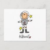 Strichmännchen Astronaut T - Shirt und Geschenke Postkarte (Vorderseite)