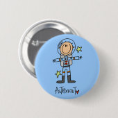 Strichmännchen-Astronauten-T - Shirts und Button (Vorne & Hinten)