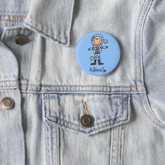 Strichmännchen-Astronauten-T - Shirts und Button (Beispiel)