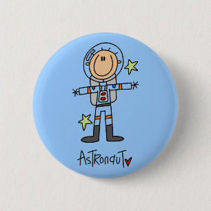 Strichmännchen-Astronauten-T - Shirts und Button