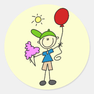 Strichmännchen auf der Messe Tshirts und Geschenke Runder Aufkleber