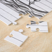 Strichmännchen auf einem Gondel-Boot Puzzle (Seite)