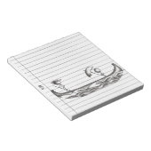 Strichmännchen auf einem Gondelboot Notizblock (angewinkelt)