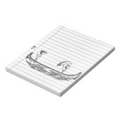 Strichmännchen auf einem Gondelboot Notizblock (Rotiert)