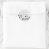 Strichmännchen auf einem Gondelboot Runder Aufkleber (Tasche)