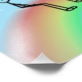 Strichmännchen auf einem Regenbogen Fotodruck (Ecke)